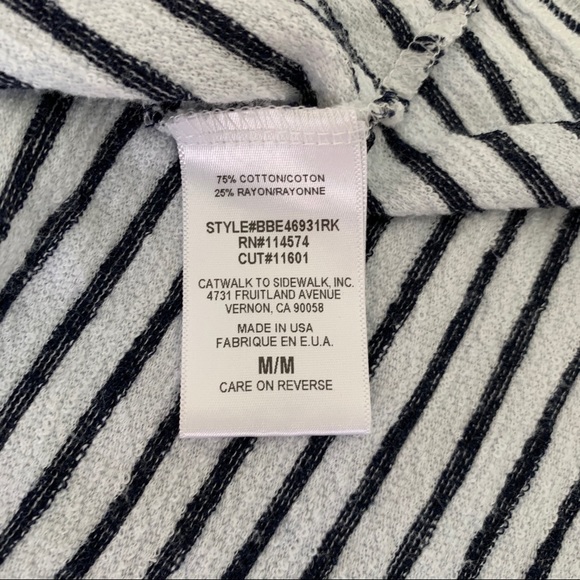 Pleione Stripe Knit Hi-Lo Tee (medium) Navy/Cream - Picture 8 of 8